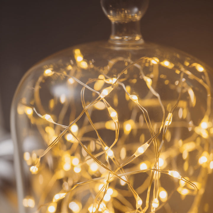 Glass jar illuminated by 100 LED Micro Lights