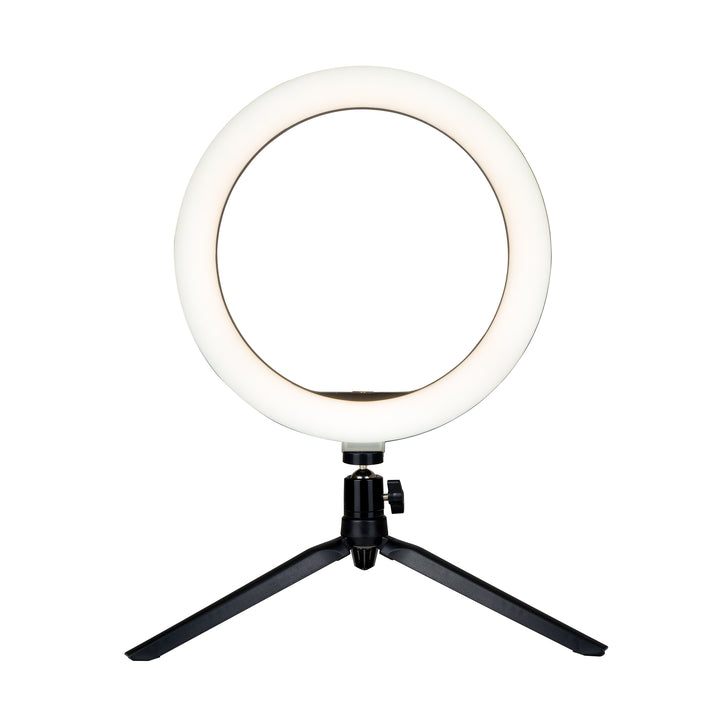 10 Inch LED Ring Light positioned on a tripod stand