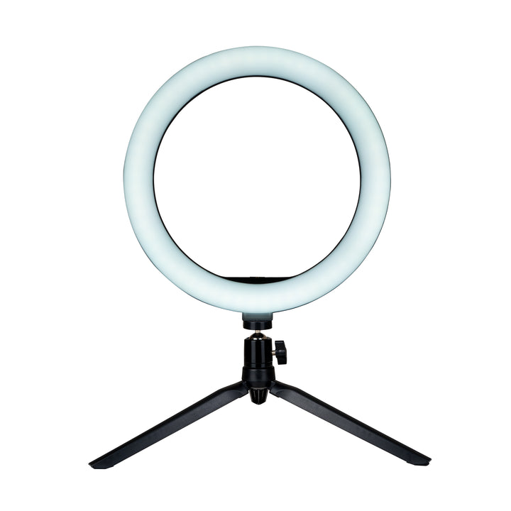 10 Inch LED Ring Light positioned on a tripod stand