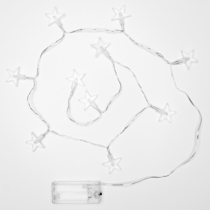 10 LED Star Lights string in white color