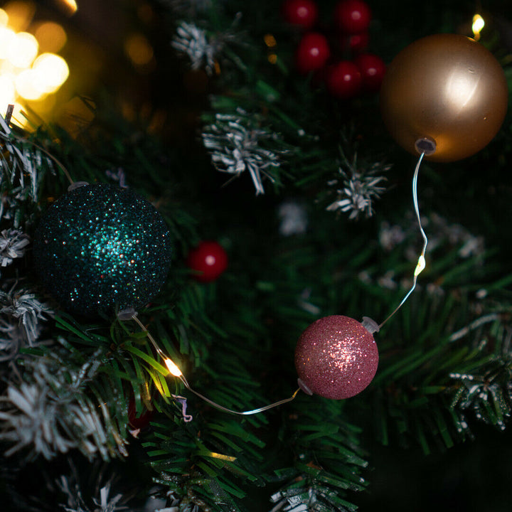 Christmas tree decorated with 15 LED Bauble Fairy String Light