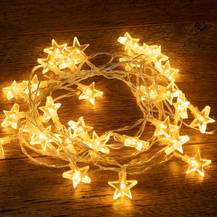 Star-patterned LED string lights