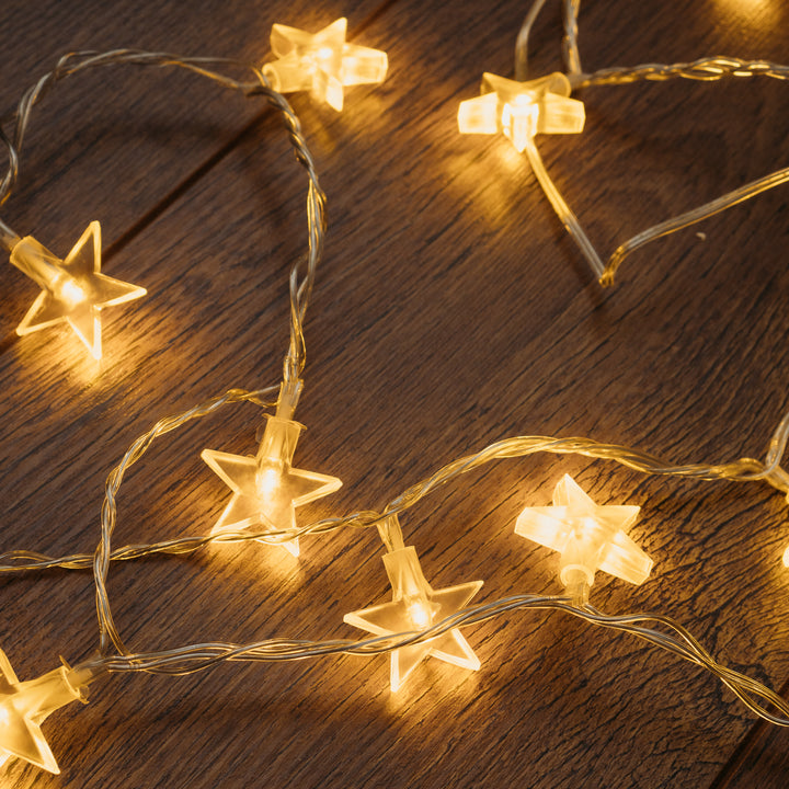 String of LED lights with star design