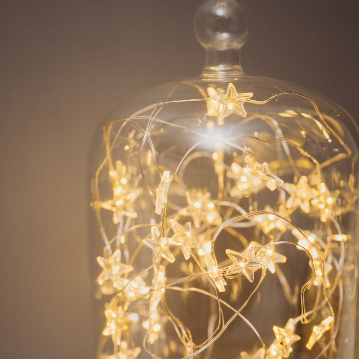 40 LED Star Timer Lights arranged inside a glass jar