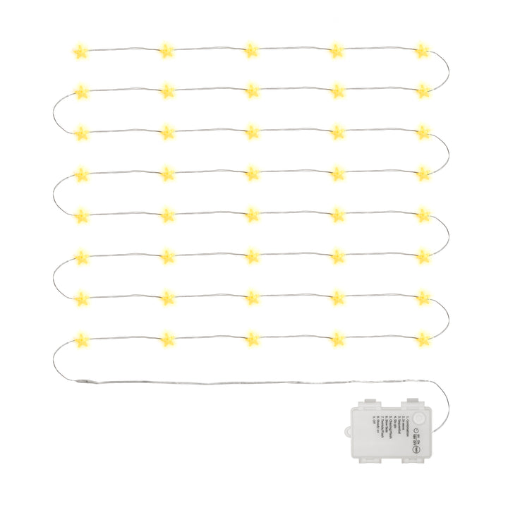 40 LED Star Timer Lights with yellow stars glowing