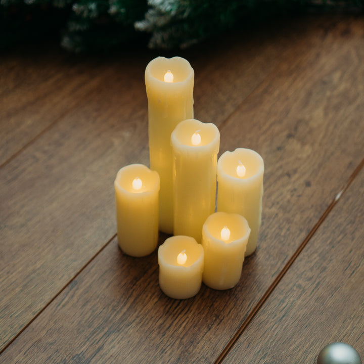 6pc LED Drip Effect Candle Set