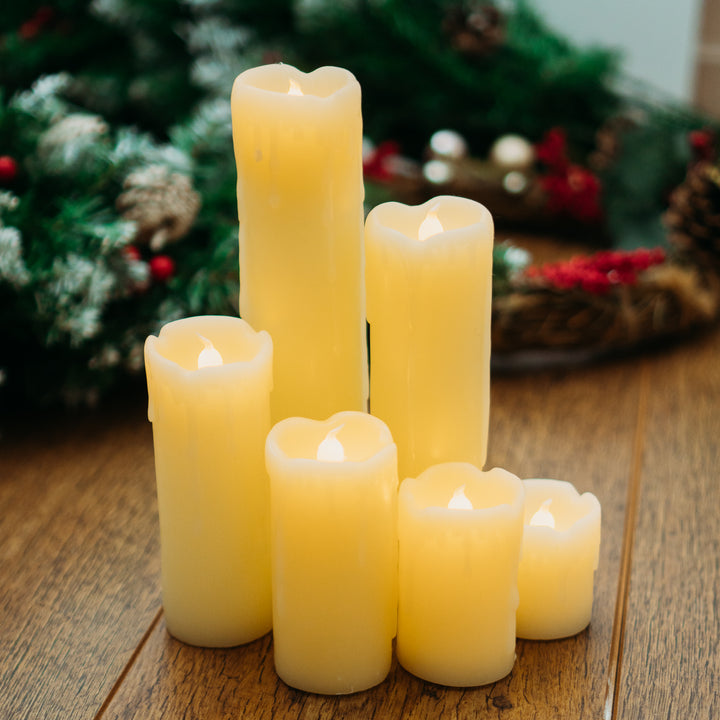 6pc LED Drip Effect Candle Set